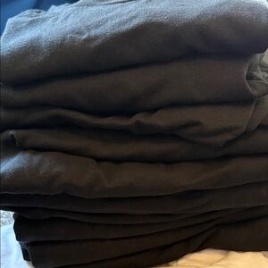 Stack of 10 Black Cotton Tees